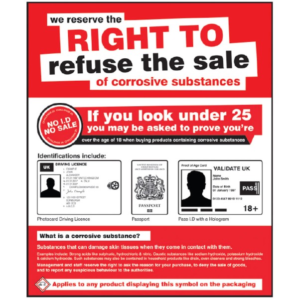 We Reserve the Right to Refuse Sale - Corrosive Substances 