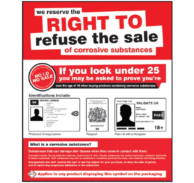 We Reserve the Right to Refuse Sale - Corrosive Substances 