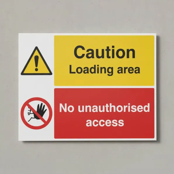 Caution - Loading Area - No Unauthorised Access Caution - Loading Area - No Unauthorised Access