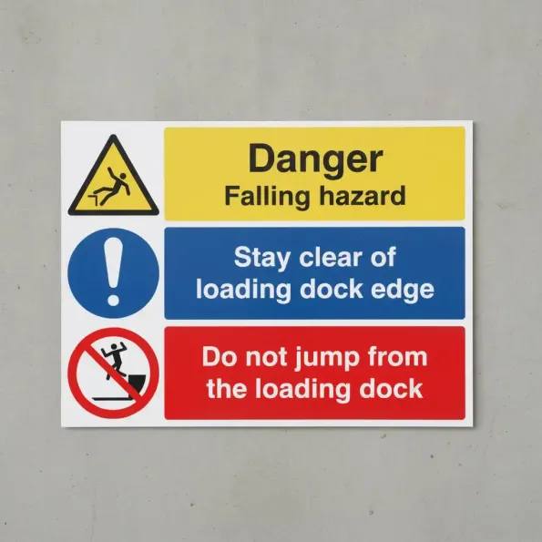Danger - Falling Hazard - Stay Clear of Loading Dock - Do Not Jump