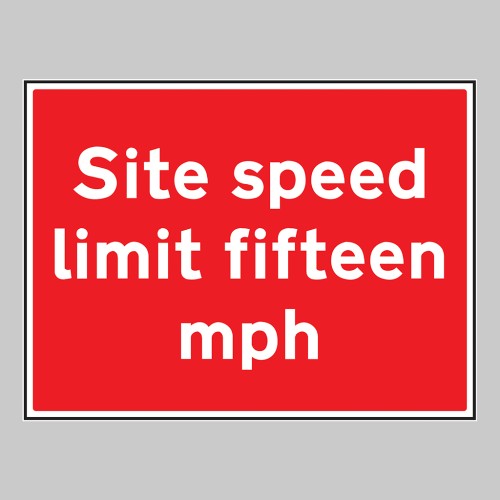 Site Speed Limit Fifteen mph