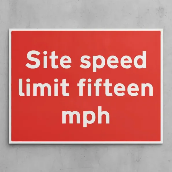 Site Speed Limit Fifteen mph
