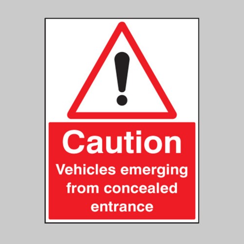 Caution - Vehicles Emerging from Concealed Entrance