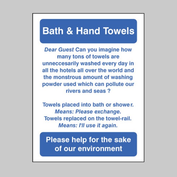Bath & Hand Towels - Reuse or Replace