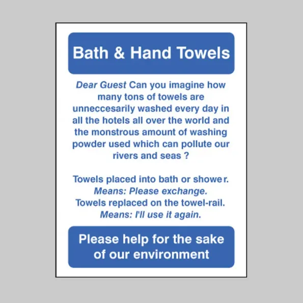 Bath & Hand Towels - Reuse or Replace