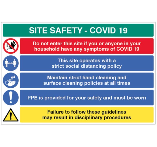Coronavirus Site Safety Board with 5 Messages