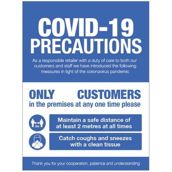 Coronavirus Precautions - 2m - Blue