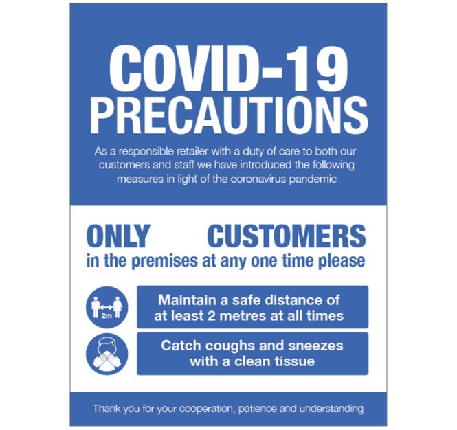 Coronavirus Precautions - 2m - Blue