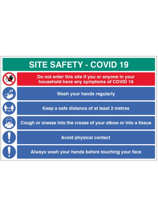 Coronavirus Site Safety Board with 6 Messages