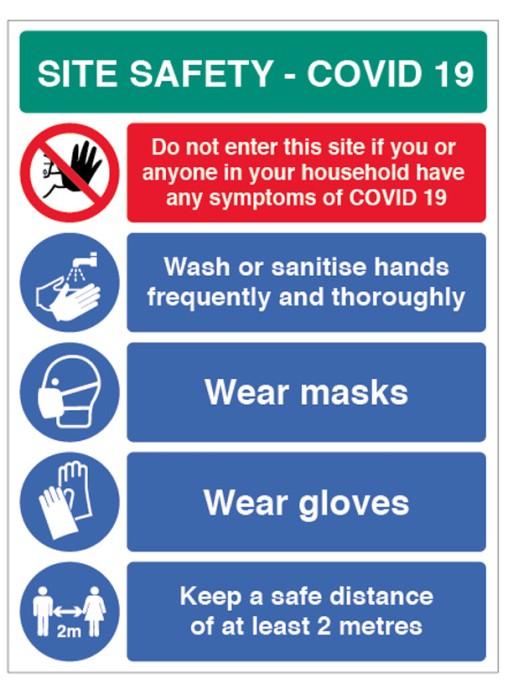 Coronavirus Site Safety Board with 5 Messages