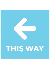 This Way - Arrow Left - Blue Floor Graphic