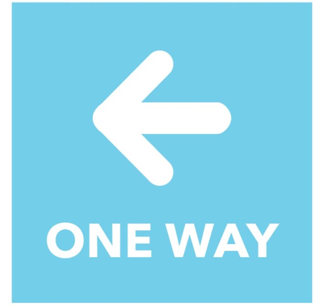 One Way - Arrow Left - Blue Floor Graphic