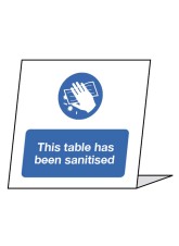 This Table has been Sanitised - Single Sided Table Card (Pack of 5)