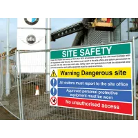 Site Safety - H&S Act - Dangerous Site - Report to Office - PPE - No Unauthorised Access