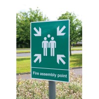 Fire Assembly Point - Aluminium with Channelling