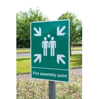 Fire Assembly Point - Aluminium with Channelling