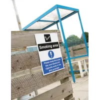 Smoking Area - Keep Area Tidy and Discard All Ends in Bins