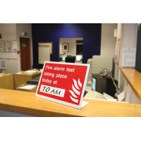 Fire Alarm Test Taking Place (Insert Time) Table Top Sign