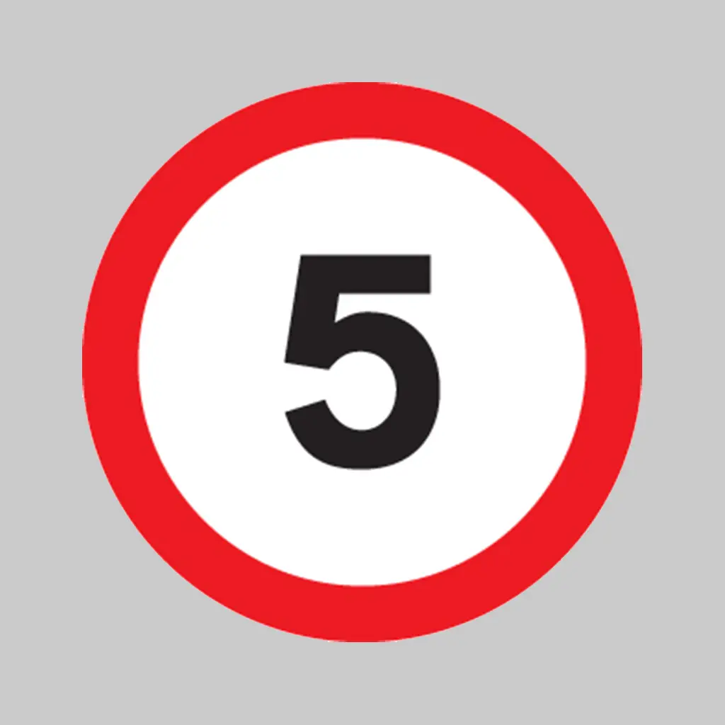 5 mph Maximum Speed Limit symbol