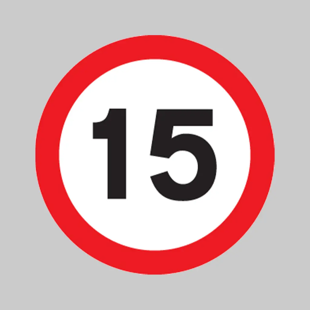 15 mph Maximum Speed Limit symbol