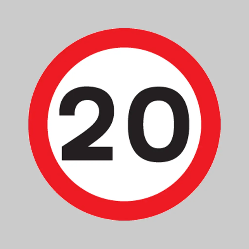 20 mph Maximum Speed Limit symbol