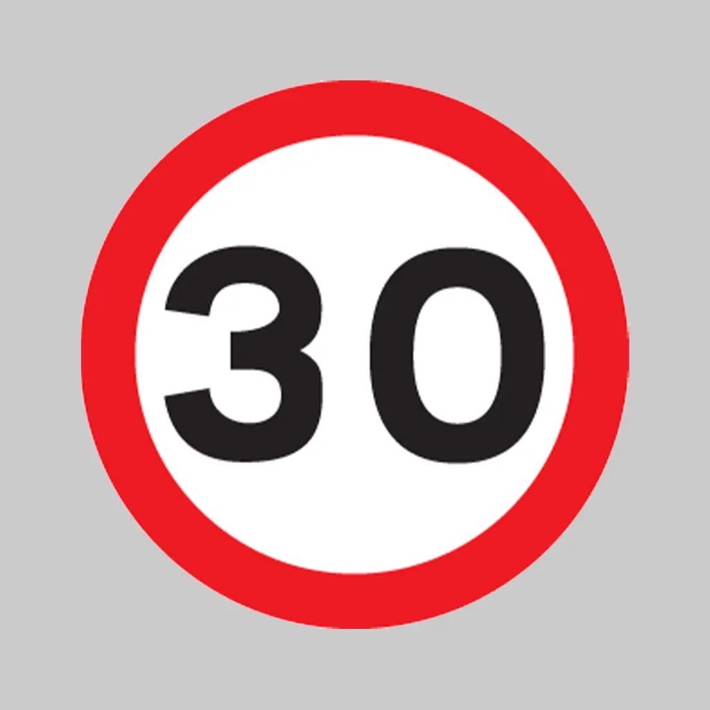 30 mph Maximum Speed Limit symbol