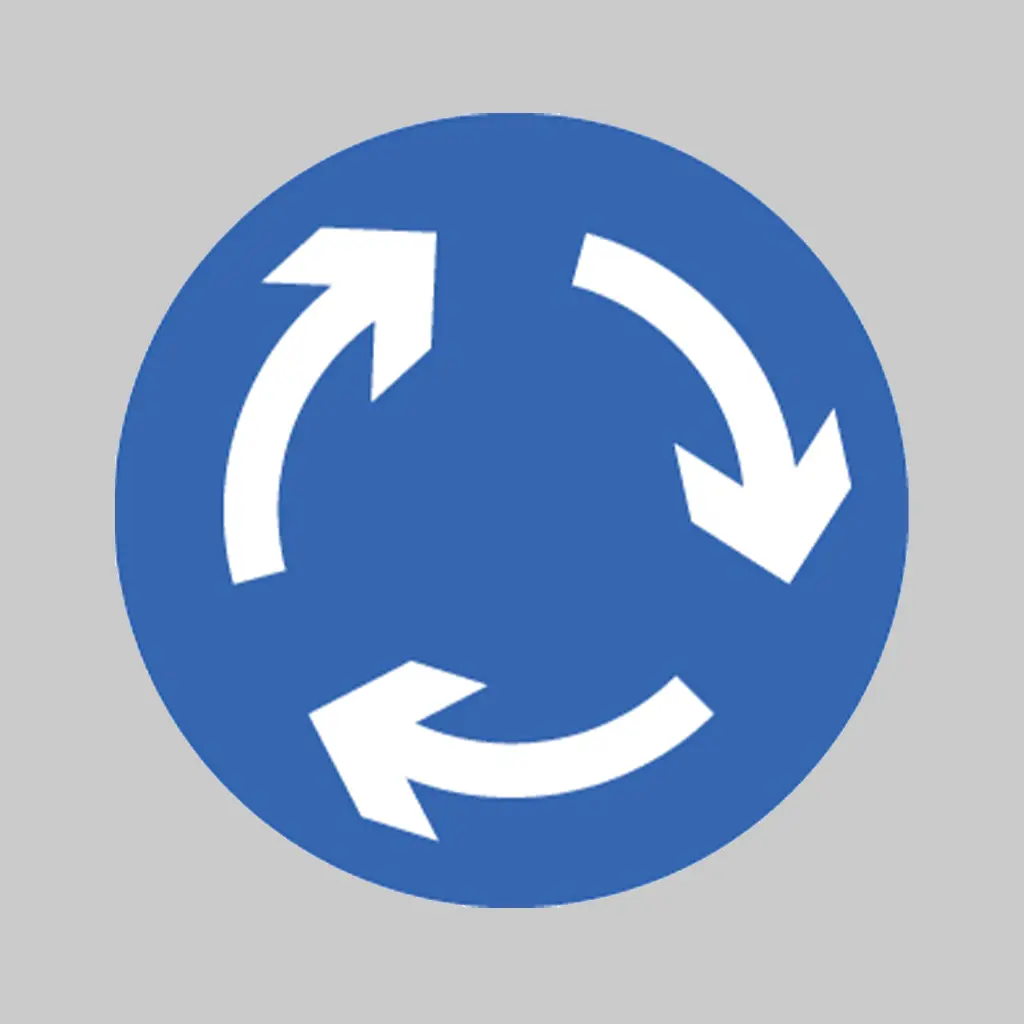 Mini-Roundabout (Give Way to Traffic from the Immediate Right) symbol