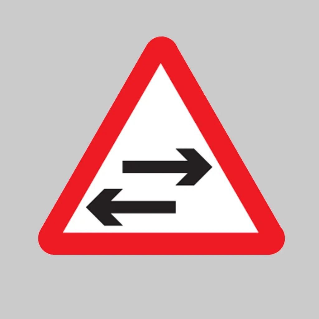 Two-way Traffic on Route Crossing Ahead symbol