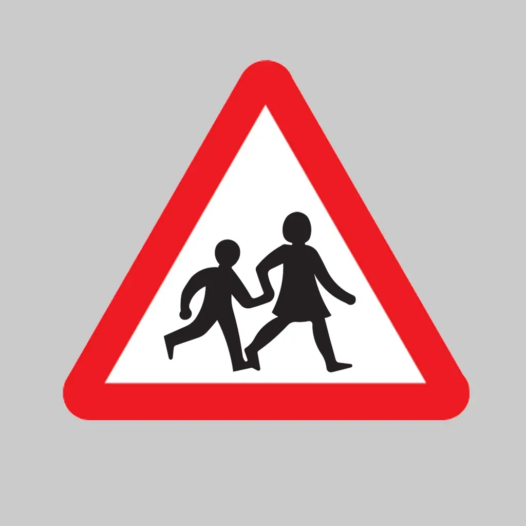 Children Going to or from School or Playground Ahead symbol