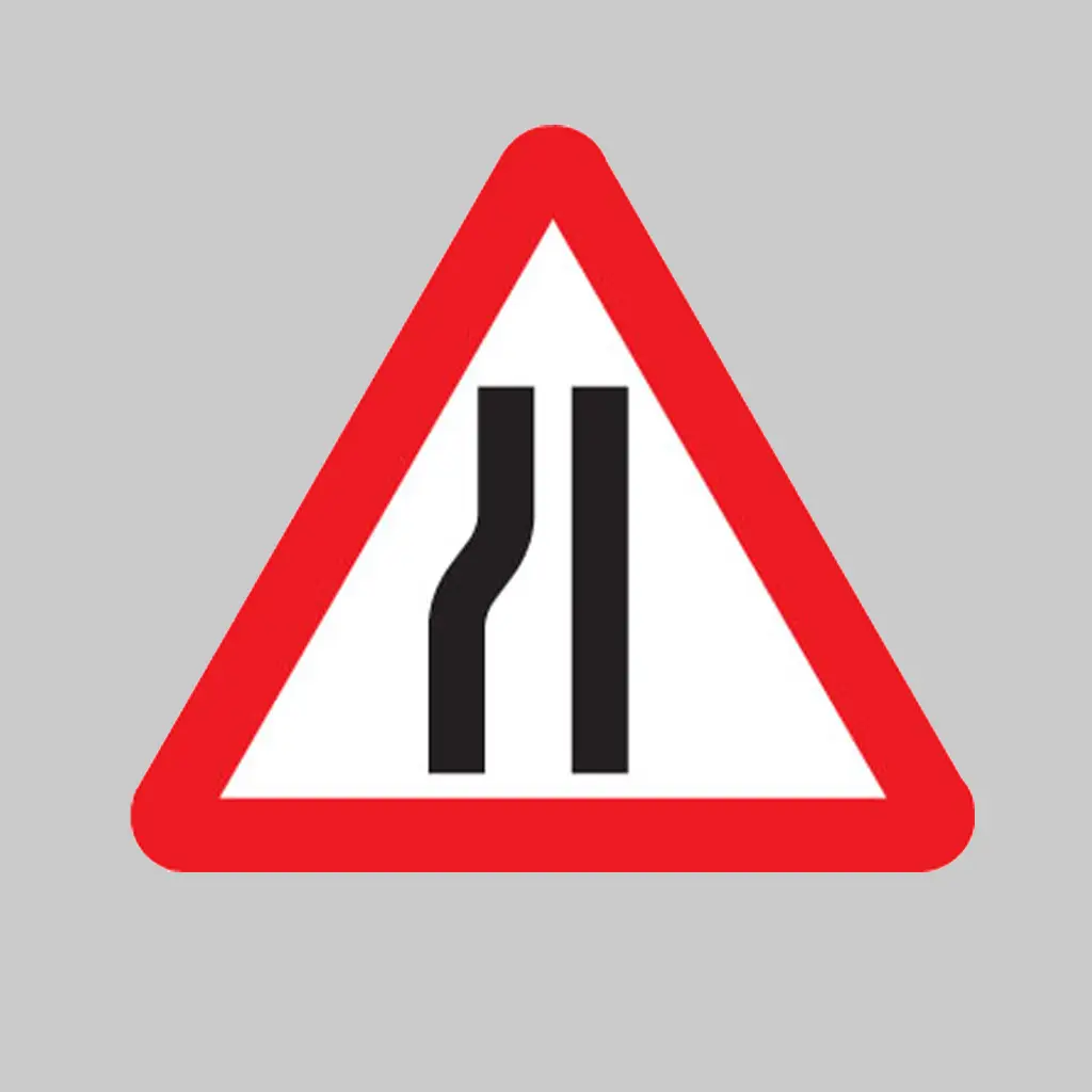 Road Narrows on Left symbol