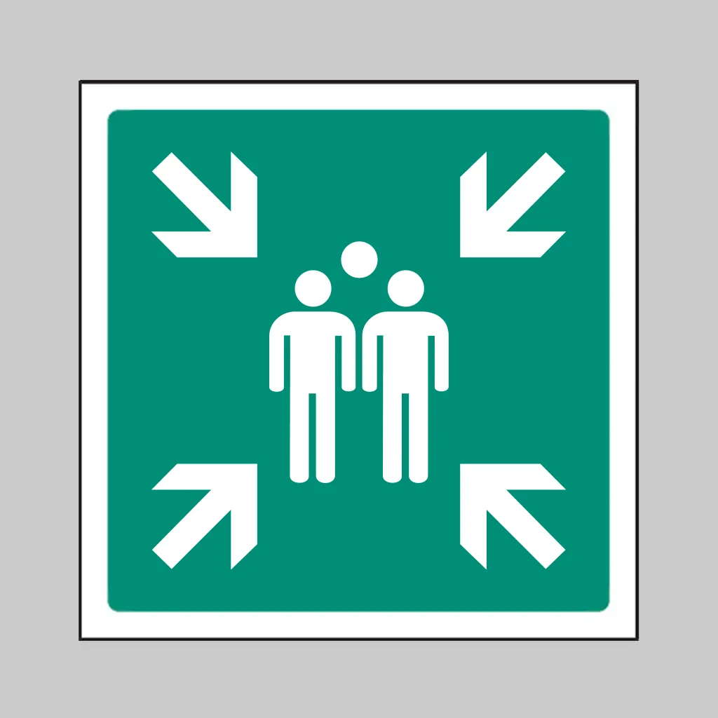 ISO 7010 E007 Evacuation Assembly Point symbol