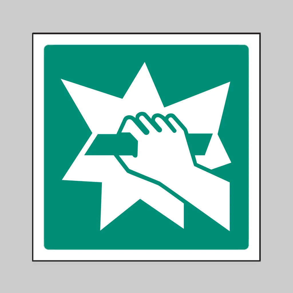 ISO 7010 E008 Break to Obtain Access symbol