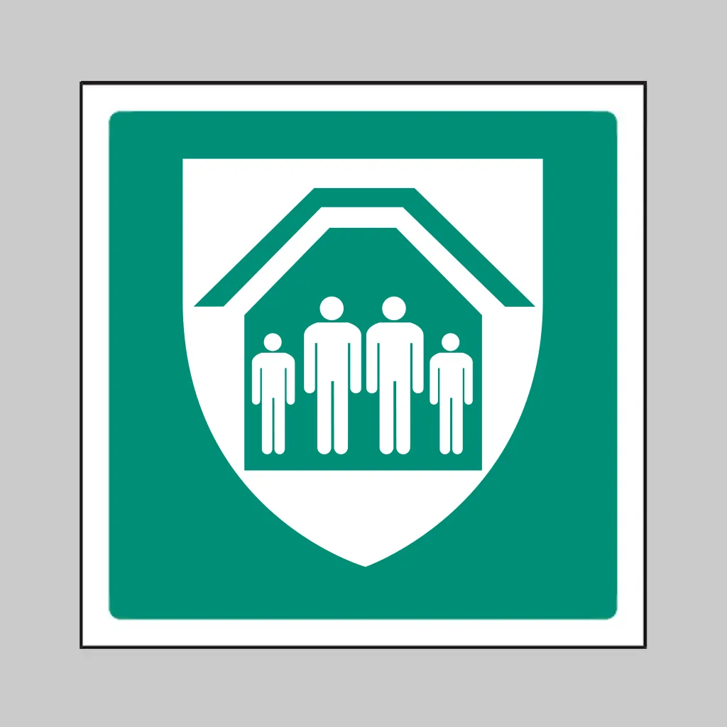 ISO 7010 E021 Protection Shelter symbol