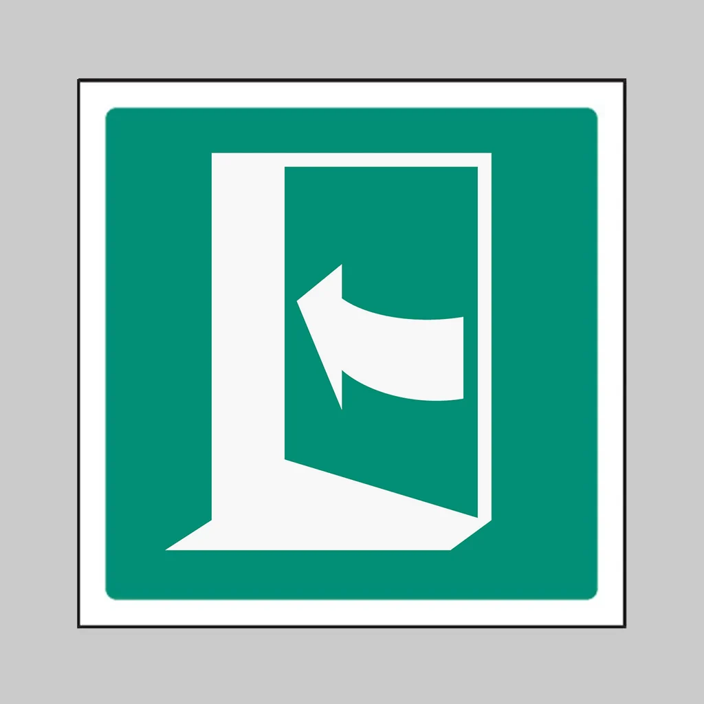 ISO 7010 E022 Door Opens by Pushing on the Left-Hand Side symbol