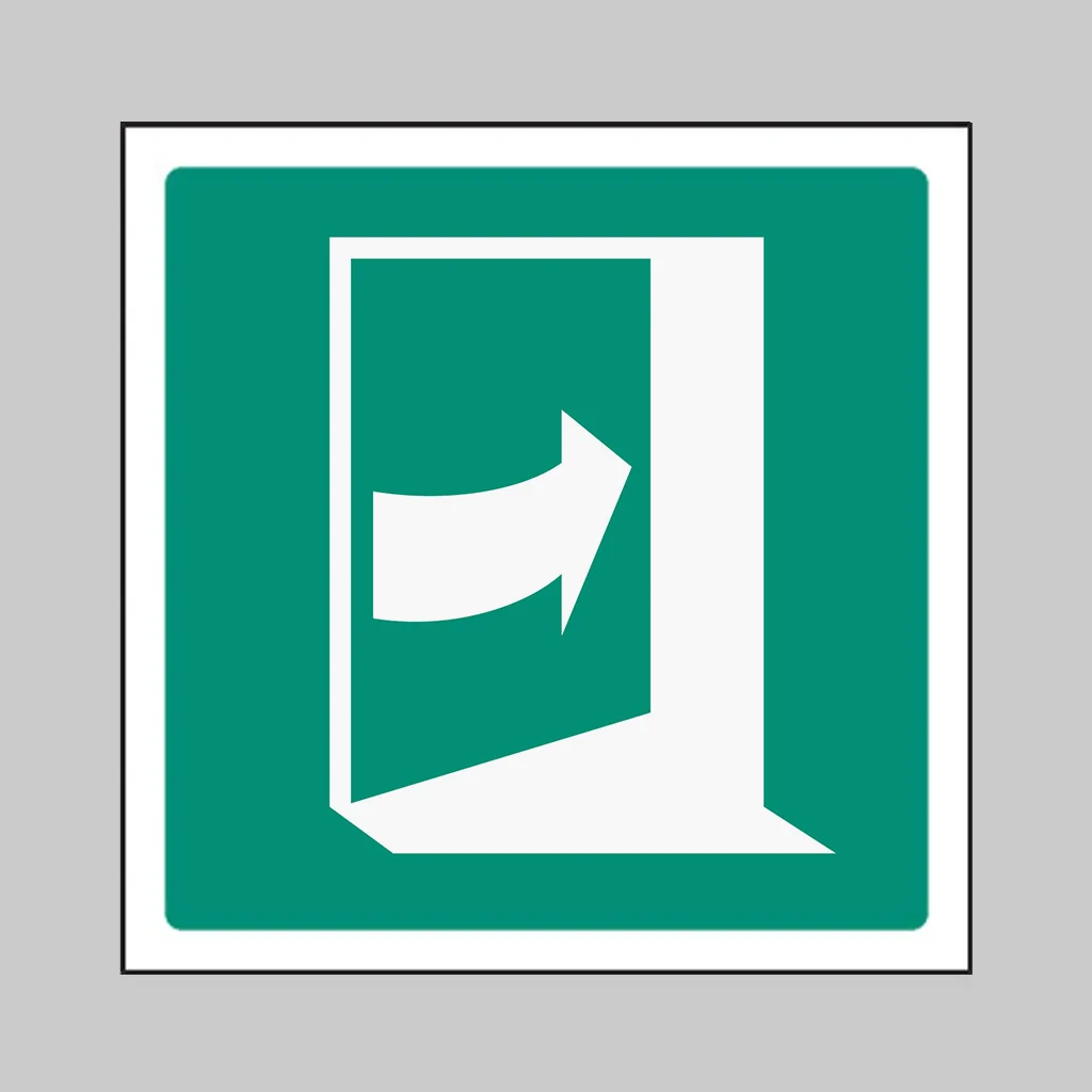 ISO 7010 E023 Door Opens by Pushing on the Right-Hand Side symbol