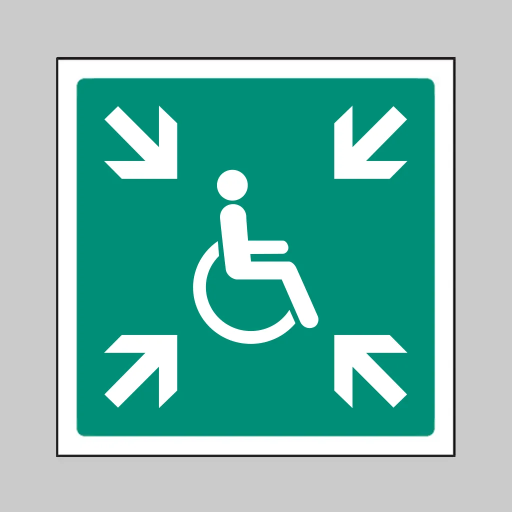 ISO 7010 E024 Evacuation Temporary Refuge symbol