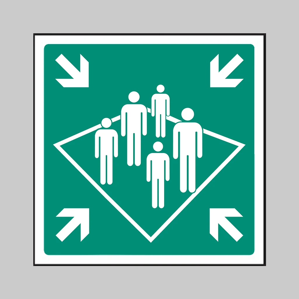 ISO 7010 E032 Shipboard Assembly Station symbol