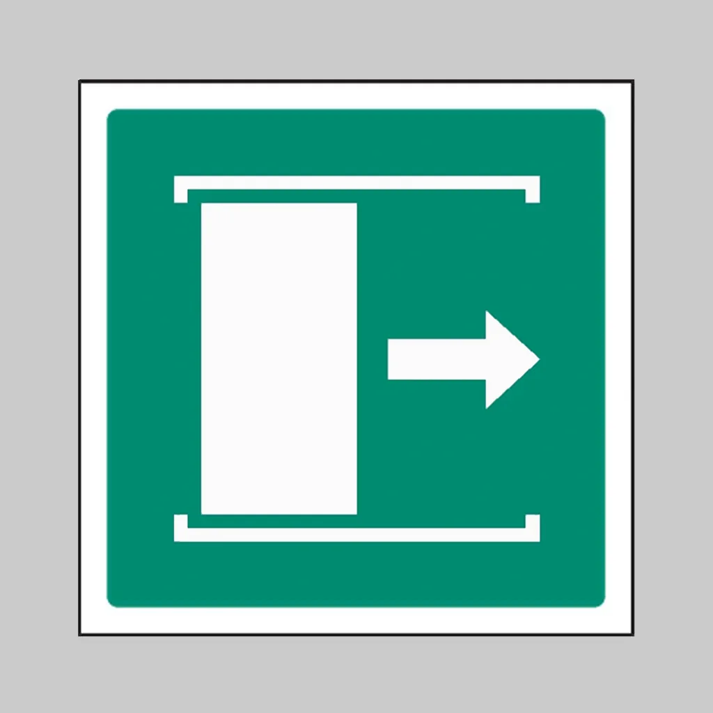 ISO 7010 E033 Door Slides Right to Open symbol