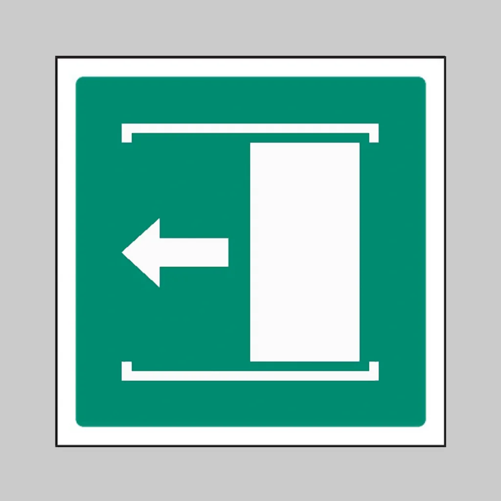 ISO 7010 E034 Door Slides Left to Open symbol