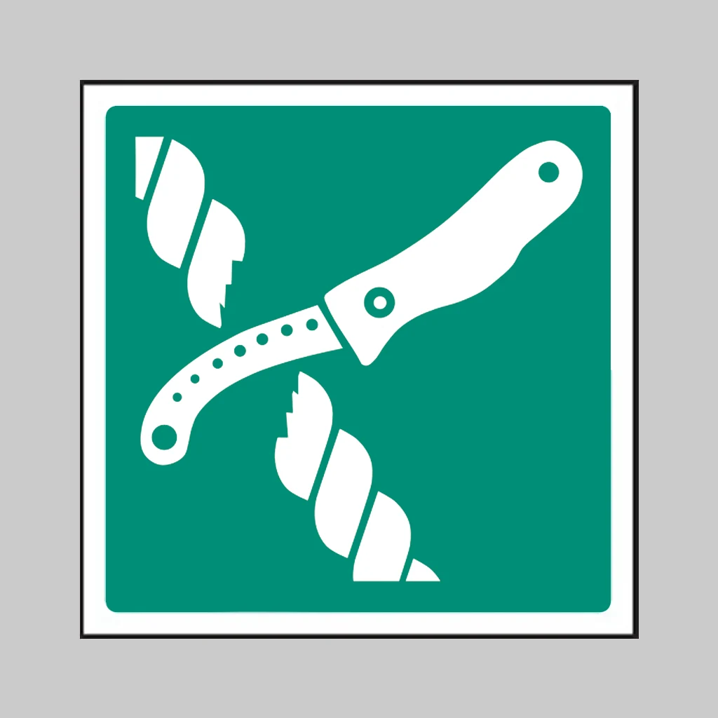 ISO 7010 E035 Liferaft Knife symbol