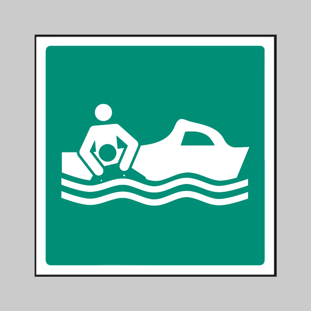 ISO 7010 E037 Rescue Boat symbol
