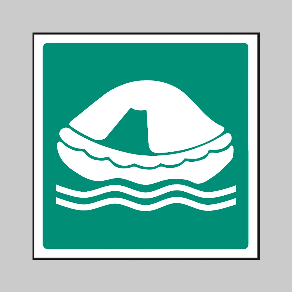 ISO 7010 E038 Liferaft symbol