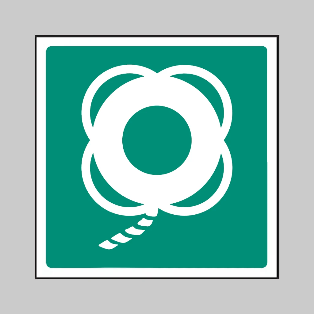 ISO 7010 E041 Lifebuoy with Line symbol