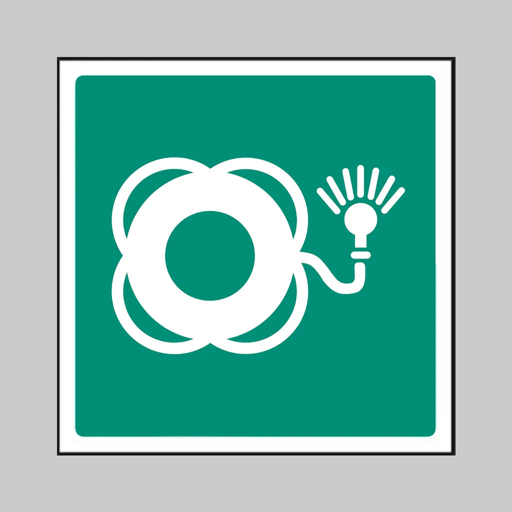 ISO 7010 E042 Lifebuoy with Light symbol