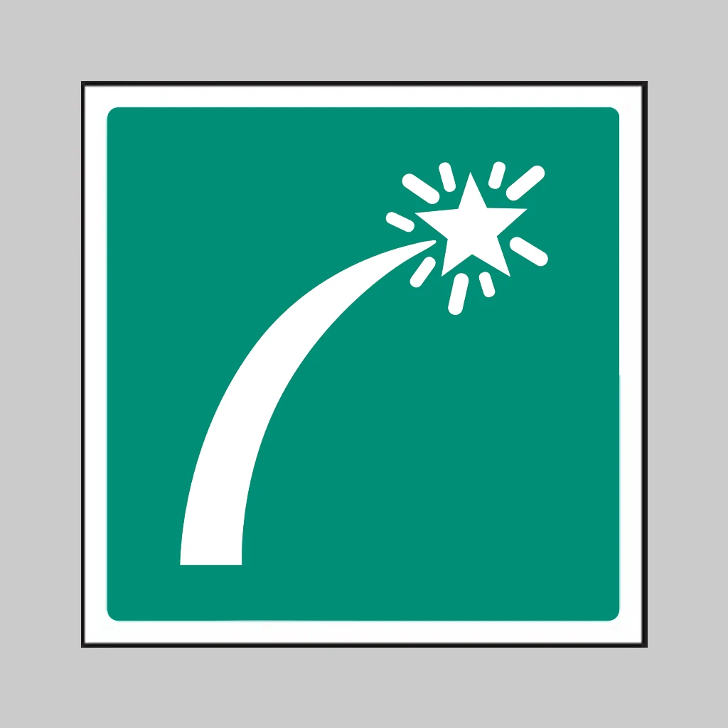 ISO 7010 E048 Survival Craft Distress Signals symbol