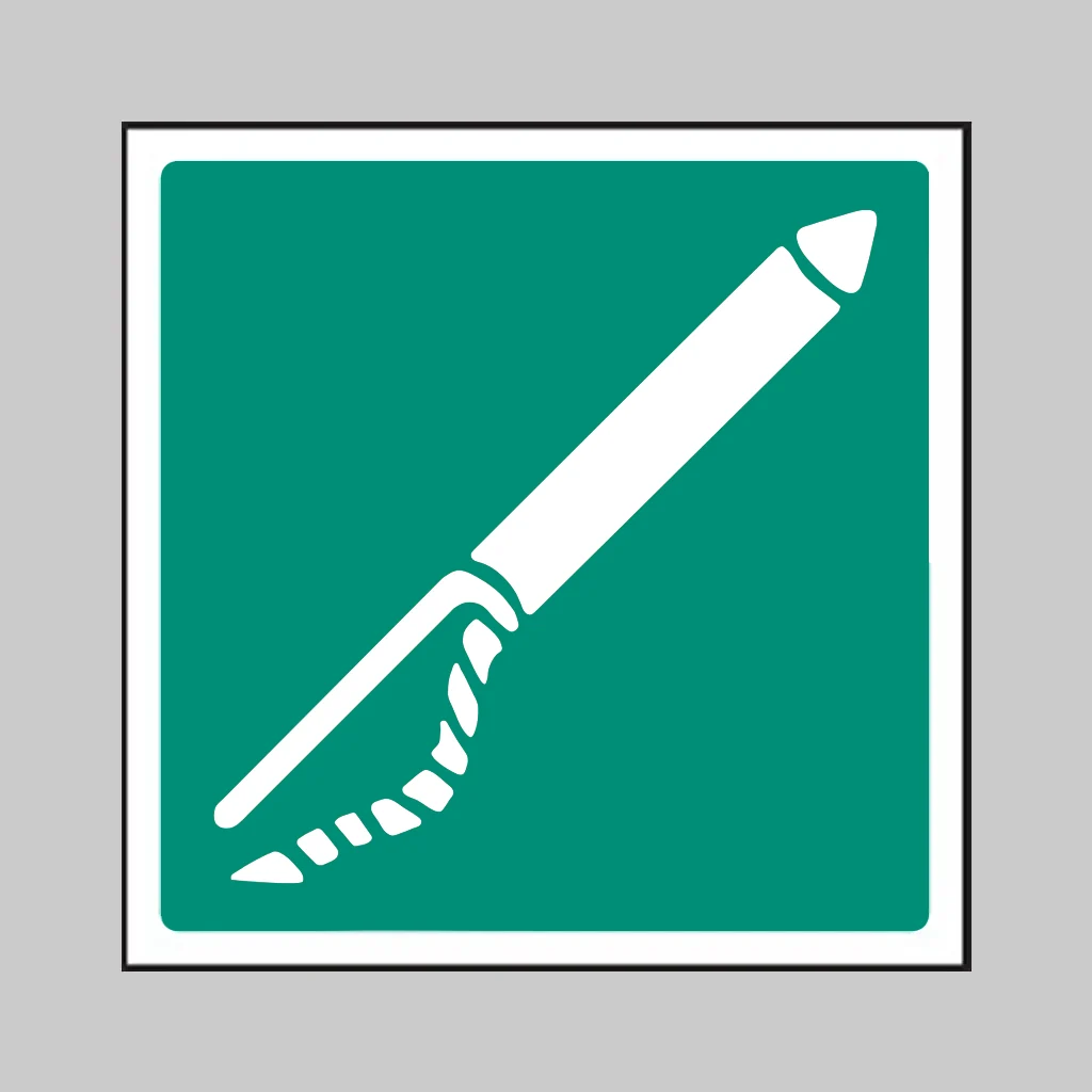 ISO 7010 E050 Line-Throwing Appliance symbol