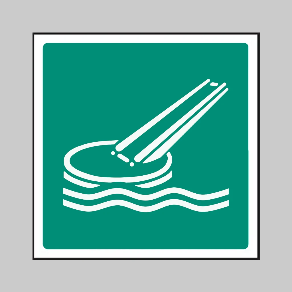 ISO 7010 E054 Marine Evacuation Slide symbol