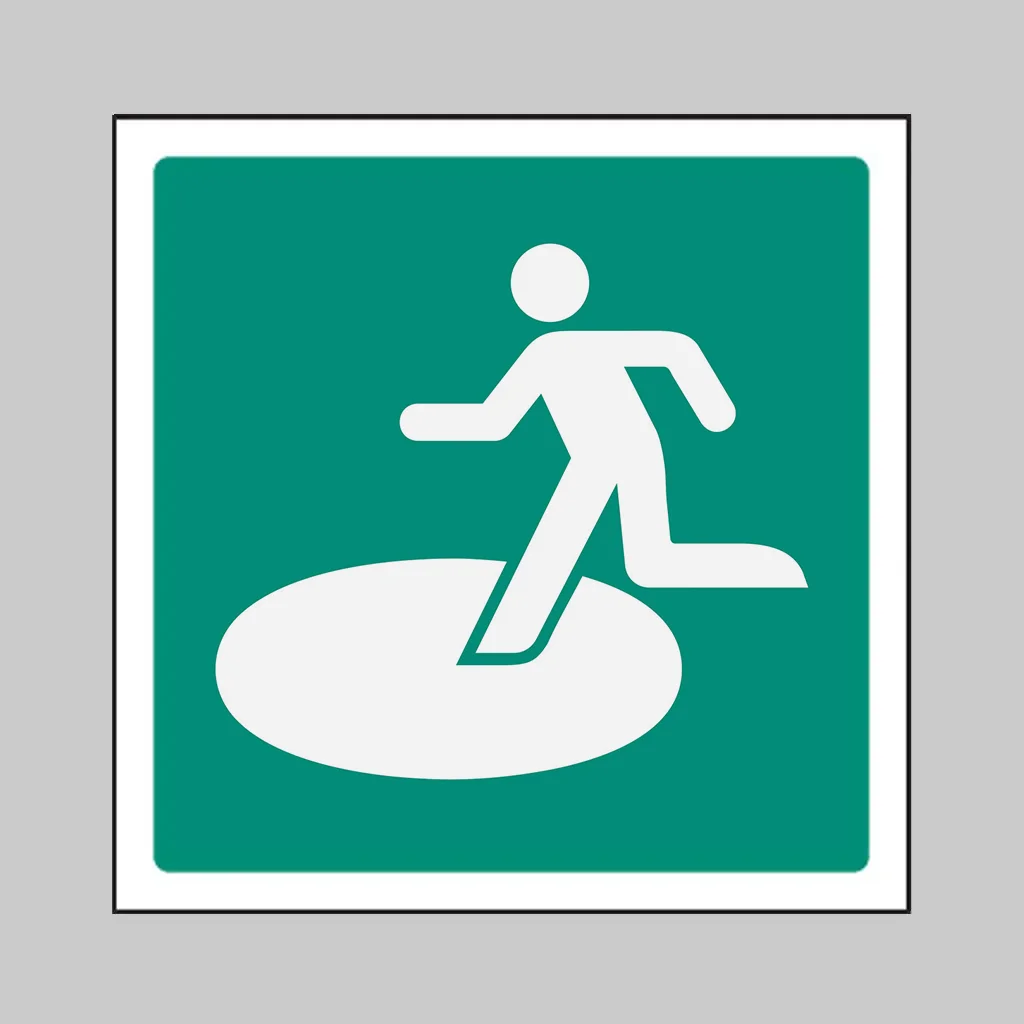 ISO 7010 E065 Natural Disaster Outdoor Refuge Area symbol