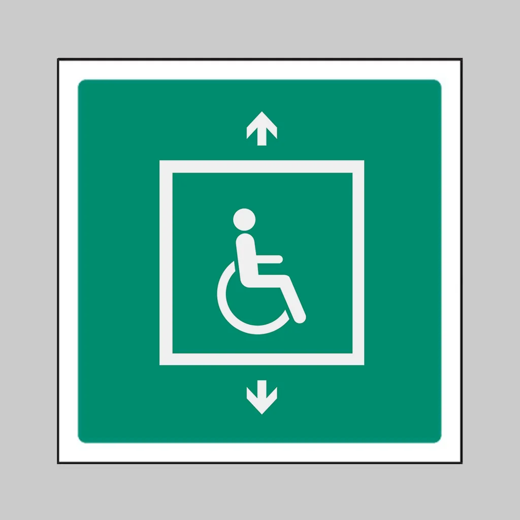 ISO 7010 E070 Evacuation Lift for People Unable to use Stairs symbol