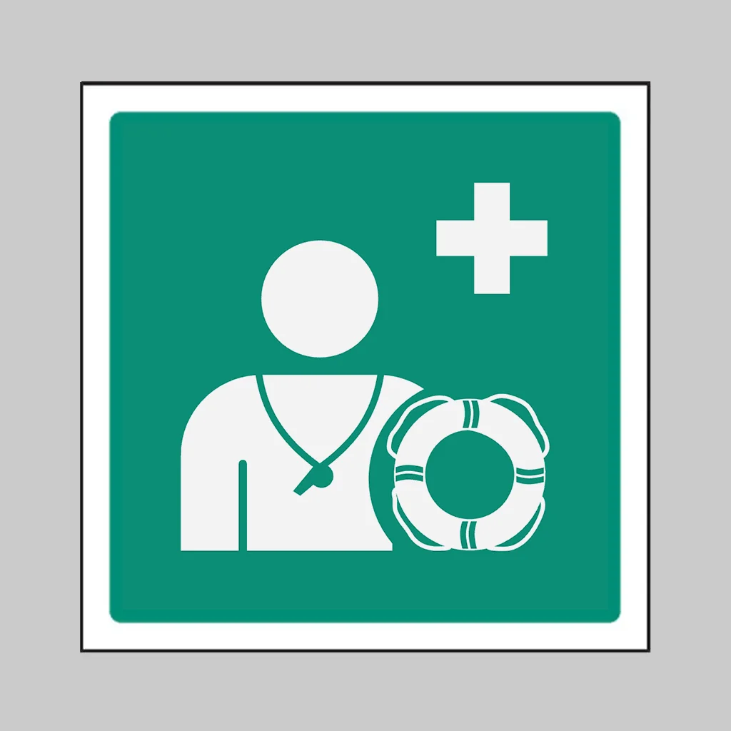 ISO 7010 E075 Lifeguard symbol